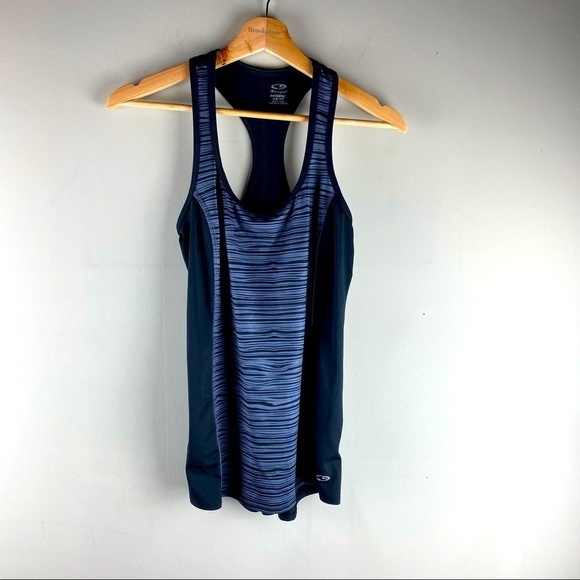Champion: Duo Dry Racerback Striped Print Workout Athletic Gym Tank Top Size XS - Picture 1 of 4